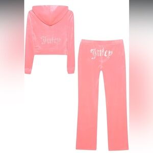 Juicy Couture Velour Track Suit Frosted Strawberry Ice MEDIUM